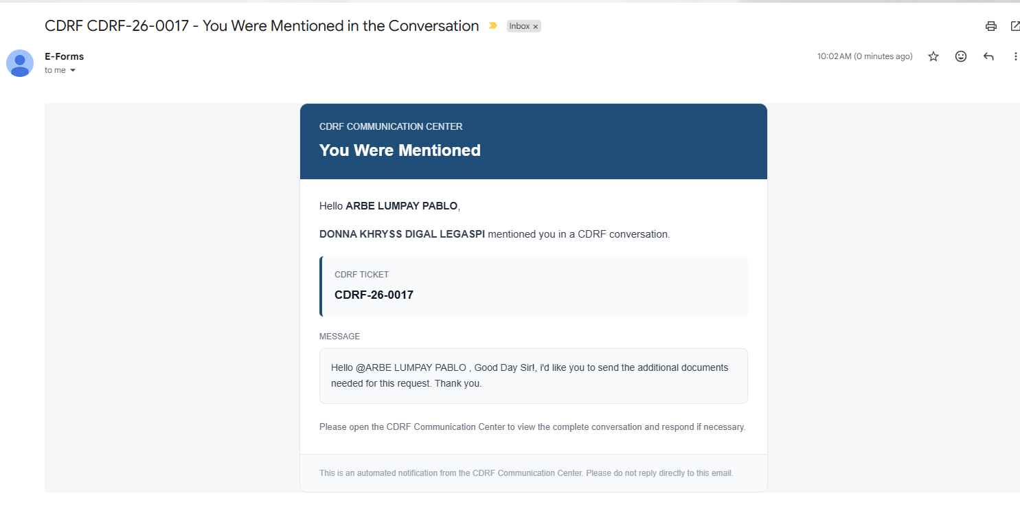 CDRF Communication - Step 4